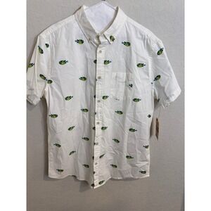 NWT Urban Pipeline Button Down‎ Shirt  Fish Print Pattern Casual Large
